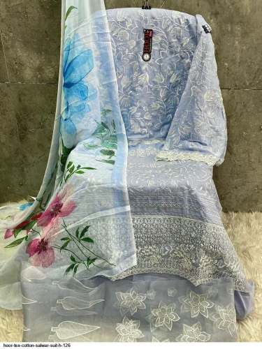 Semi Lawn Heavy Cotton Hoor Tex H 126 Suit  by Fashion Bazar India