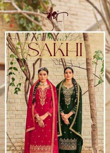Radha Trendz Sakhi Catalogue Georgette With Fancy Work Salwar Suits Collection Surat by Radhe Trendz