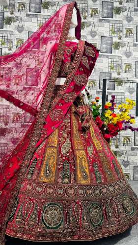 Srija 9000 Velvet Bridal Lehenga Choli  by Aaradhya Fashion