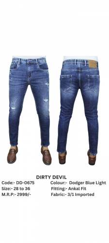 Dodger blue ankle fit jeans  by Shreenath Enterprise