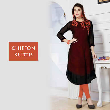 Designer chiffon clearance kurtis online