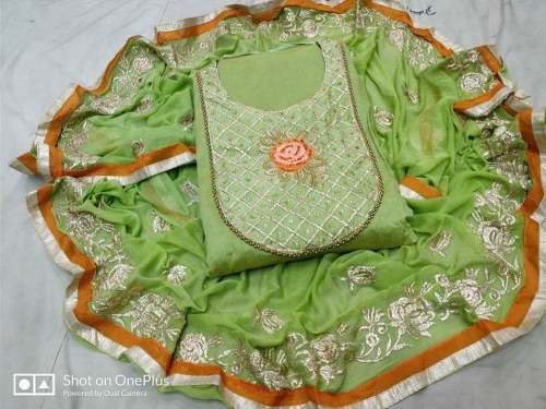 Chanderi Silk Dress Material- Gulabo