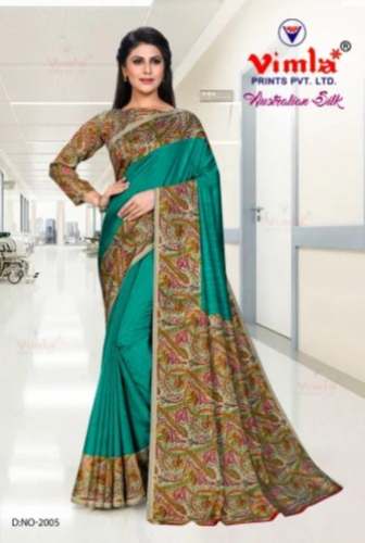 Ladies Multicolored Uniform Saree with Unstitched Blouse  by Vimla Prints Pvt Ltd