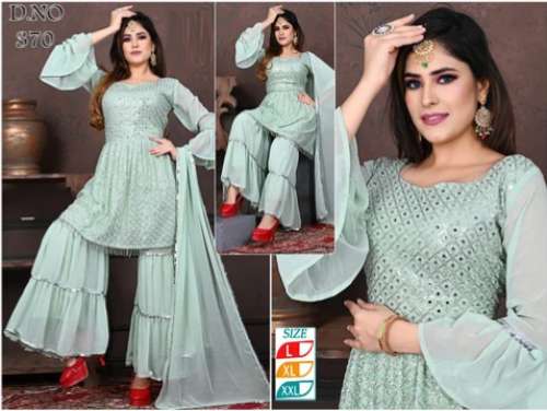 	Party wear Georgette fabric kurtis palazoo suit  by Milan Creation