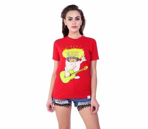 Red Printed ladies T-Shirt by Sifti Creation