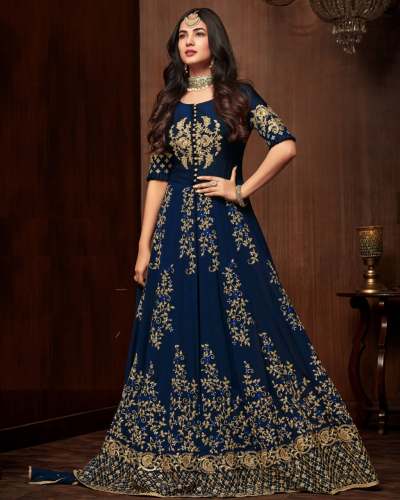 Georgette Embroidered Gown Maisha 1107 by Q And Q Creation