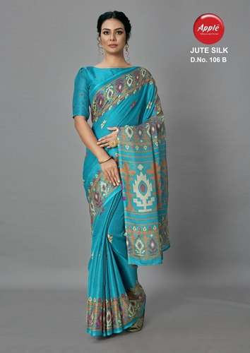 Daily wear Printed Jute Silk saree by Maitrik Fashion