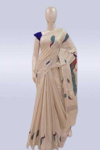 Peacock Print Tissue Saree at Rs.1165/Piece in kasaragod offer by Kalyan  Silks