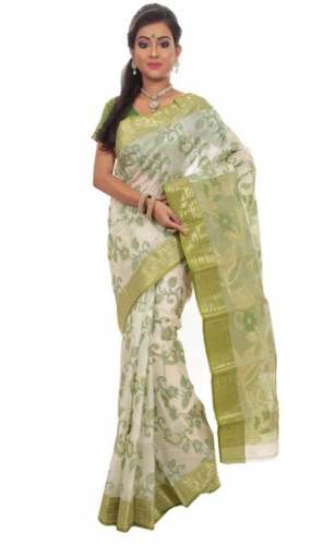 Fancy Green tussar silk saree  by Parinita Sarees