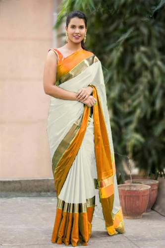 Cotton Silk Saree With Running Blouse Piece at Rs.280/22 in surat offer by  RAMAPIR FASHION