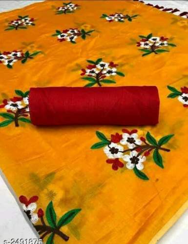 Designer Chanderi  Embroidery Saree