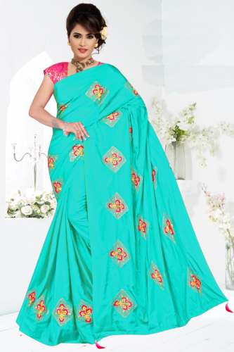 Women's Heavy Embroidery Work Sana Silk Saree