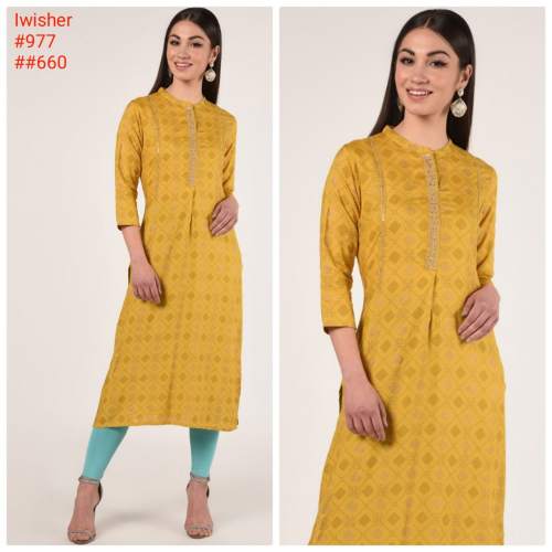 rayon yellow kurti