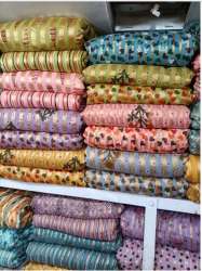 Multicolor Cotton Designer Fabric Block Printed, GSM: 50-100