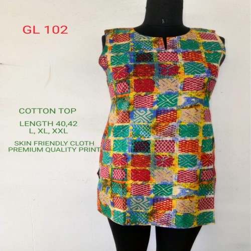 Block Printed Cotton Top by Glow Fashion India