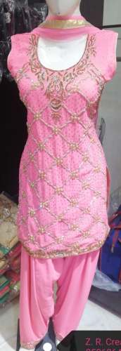 Pink color patiala suit 