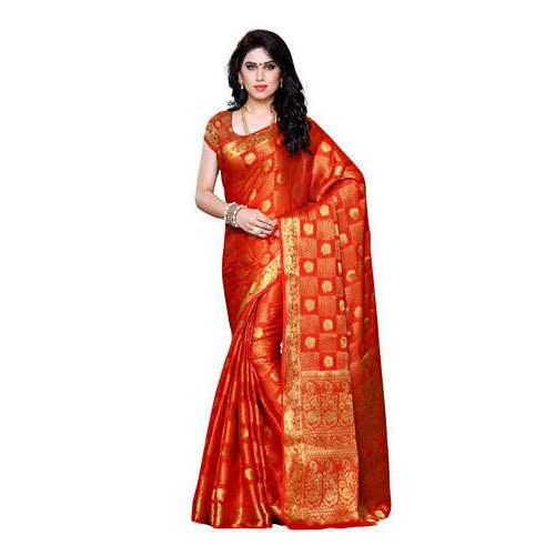 Orange Mimosa Chiffon Party Wear Saree