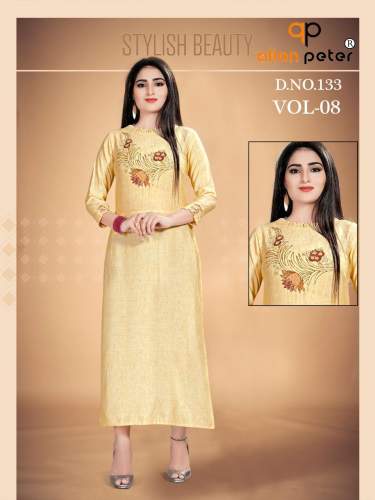 Ladies Fancy Handwork Rayon Kurtis