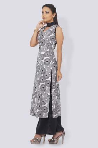Long Printed Crepe Kurtis  by Colorauction