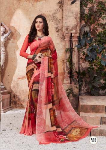 gorgeet print﻿ saree 