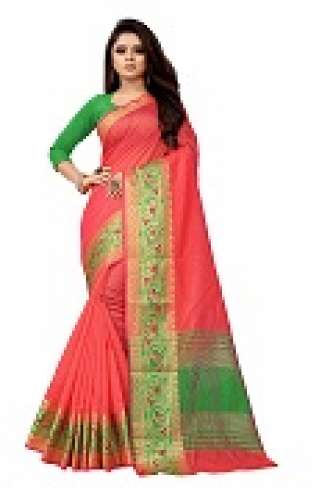 Crystal vol-1 Carrot pink silk saree