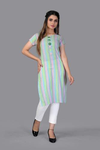 Fancy Cotton Kurti for College Girls-NAYANTARA at Rs.360/Piece in surat  offer by Ram Fashion