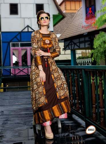 Long Gown Style Rayon Kurti for Ladies by Utsav Lifestyle