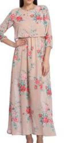 Stylish floral print western one piece 