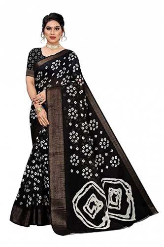 Buy Black Bandhani Printed Saree By SATTVA by Sattva