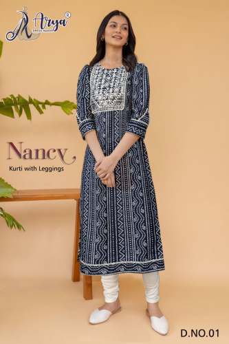 NANCY KURTI WITH LEGGINGS at Rs.549/Piece in surat offer by Arya Dress  Maker Surat