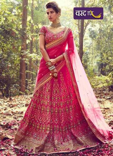 Engagement Special Embroidered Pink Lehenga  by Varad N X