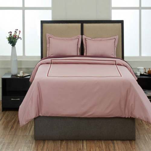 Plain Light Pink Bed Sheet  by Vishvesh Textiles The FG