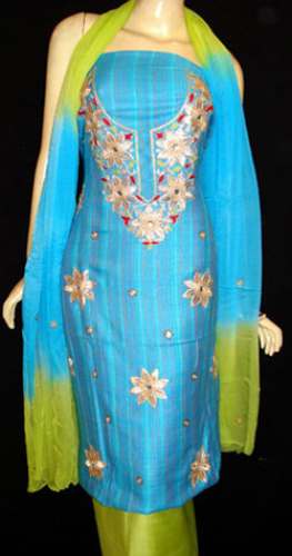 Unstitched Embroidered Salwar Kameez by Dev Textiles