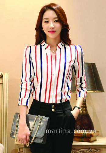 WOMAN SHIRT RED BLUE