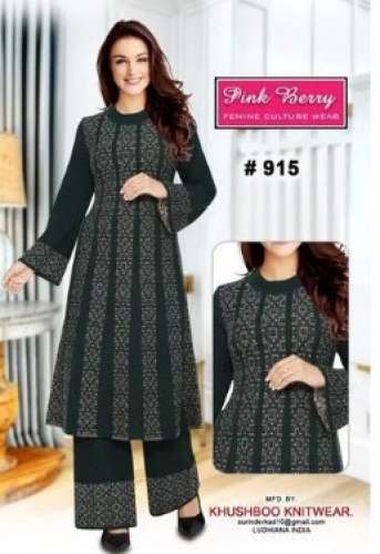 Woolen Black Palazo Suit Set at Rs.550/Piece in ludhiana offer by Khusboo  Knitwears
