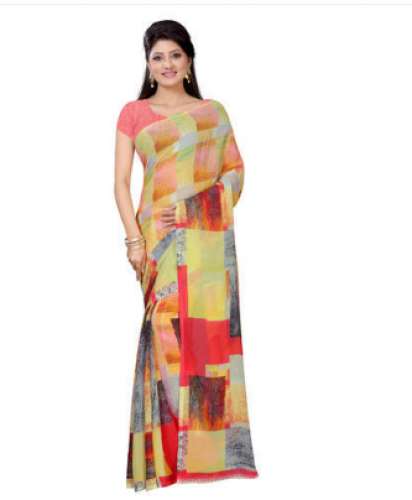  Floral Print Georgette Saree