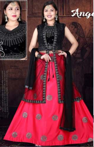 Latest Festive Wear Crop top Lehenga With Shrug at Rs.1599/Piece in  jabalpur offer by ANGEL INDUSTRIES