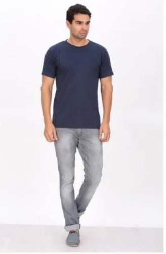 New Blue Round Neck T Shirt For Men by Suhani Fashion World