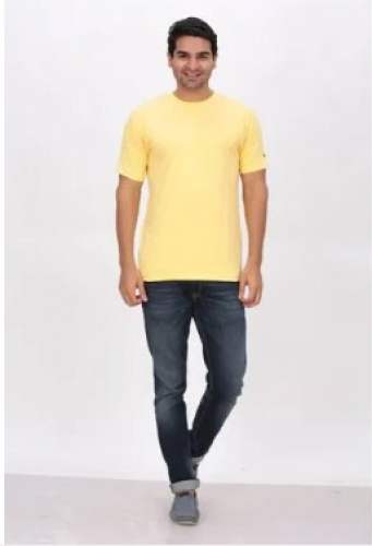 New Yellow Round Neck T Shirt For Men by Suhani Fashion World