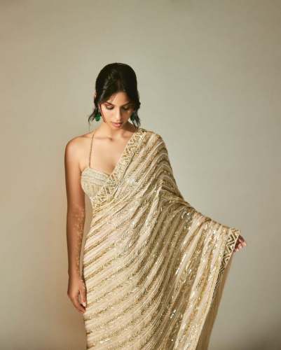 Trendy Bollywood Sequence Suhana Khan Saree 