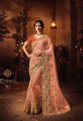 Heavy Embroidery Saree At Wholesale Price