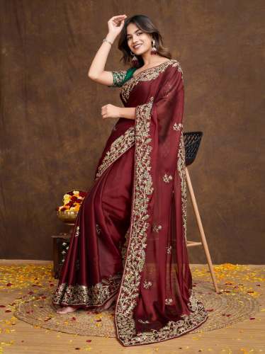 beautiful  Saree for wedding on premium Soft Rangoli  Silk fabric 