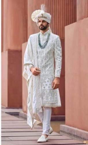 Fancy Designer Sherwani For Men by Arnika Fabrics