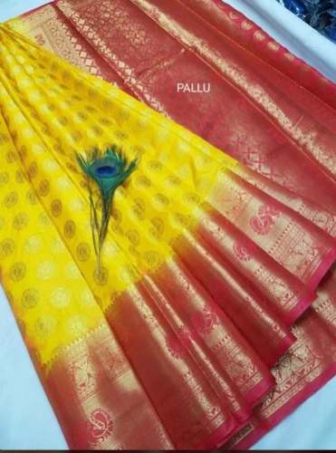 Exclusive Collection Yellow Lichi Silk Branded Saree