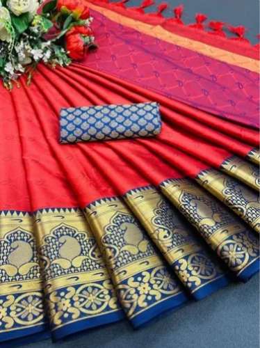 Multi color Wedding Wear Bhagalpuri Cotton silk saree by Omkar Tex