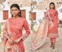 New Collection Peach Embroidery Churidar Suit For Women