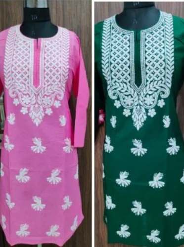 Formal Wear Lucknowi Chikan Work Kurti by Nazaqat
