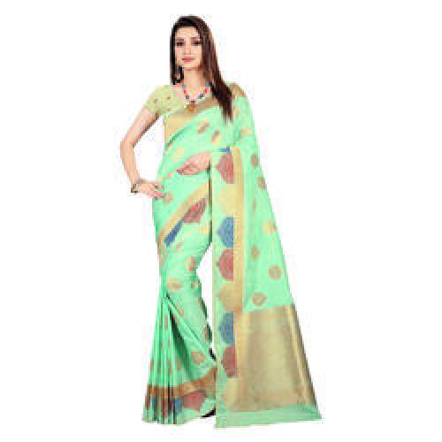 Parrot Green Colors Designer Jacquard Sarees by Heemy Digital Printing Private Limited