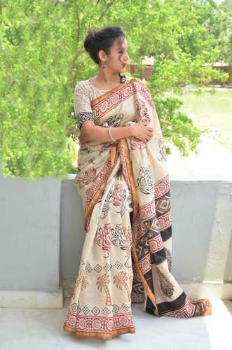 Ladies Chanderi Silk Saree by Vastra Gram