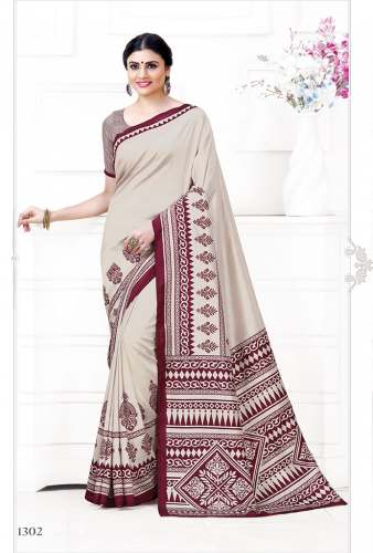 Printed uniform saree